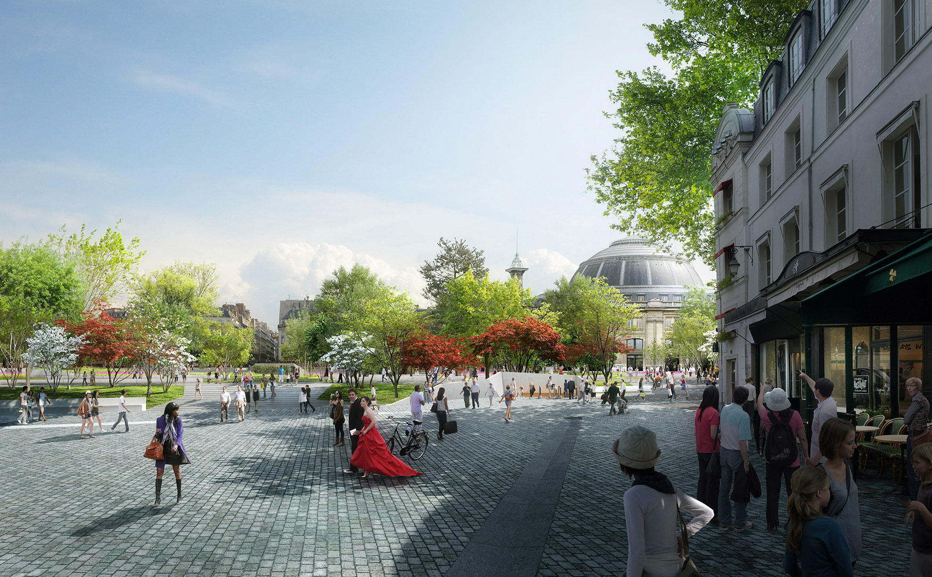 Perspective de concours - SEURA ARCHITECTES ET URBANISTES - Projet des Halles à Paris