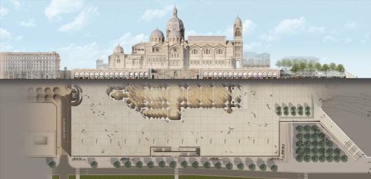 Perspective de concours - JB PIETRI Architectes - Les Voûtes de la Major à Marseille