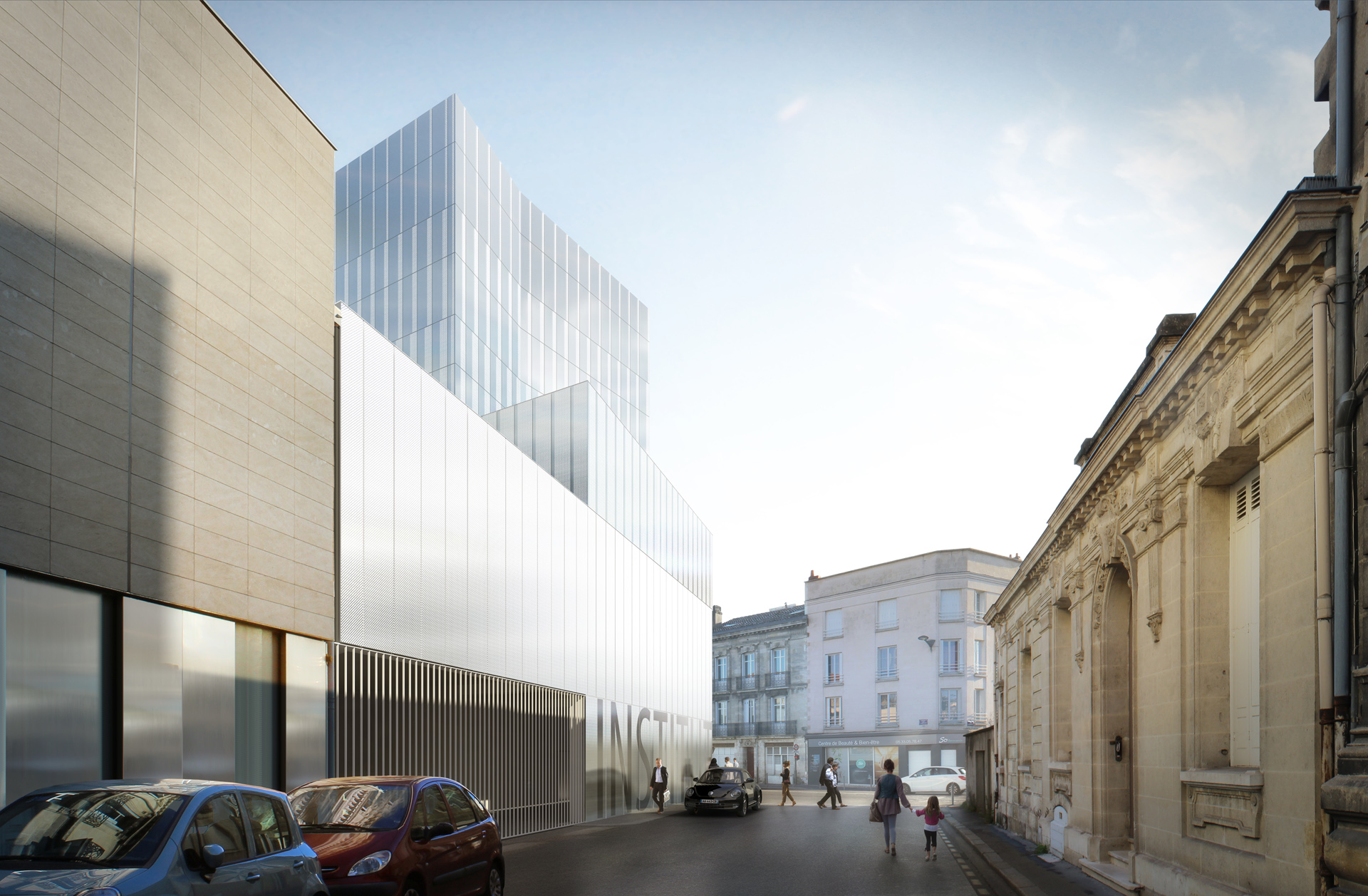 BRUNET SAUNIER ARCHITECTES-Pôle chirurgical Institut Bergonié Bordeaux-Perspectives de concours