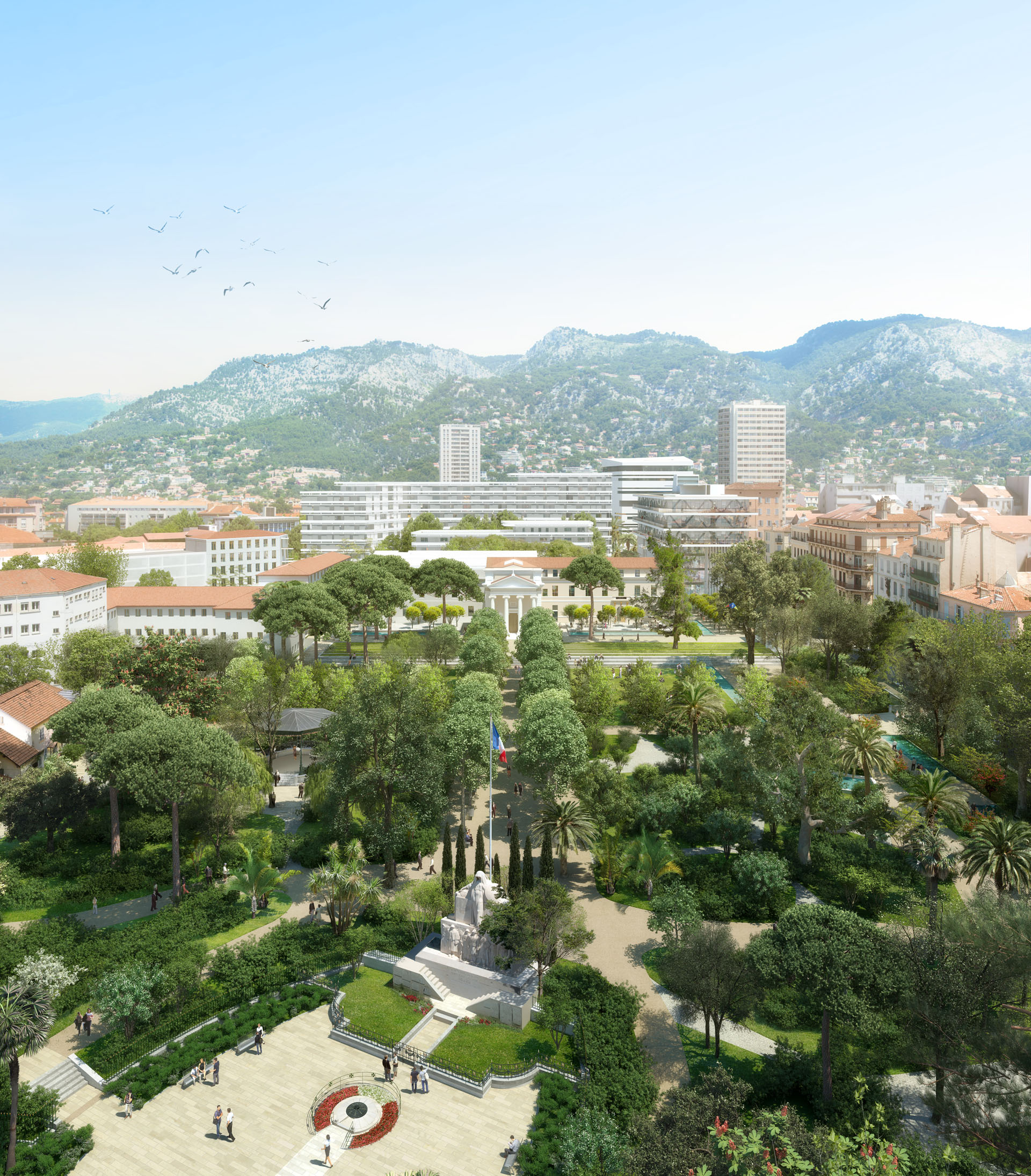 VEZZONI Architecte-Quartier de la créativité et de la connaissance Toulon-Perspective de concours